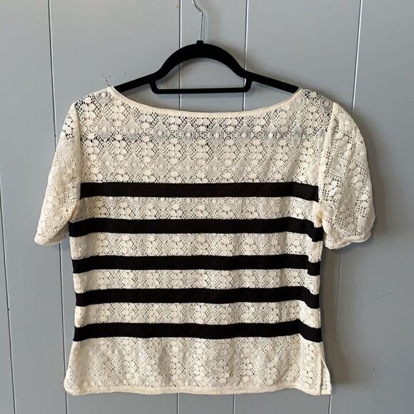 BCBGMaxAzria Tovah Cream & Lace Top Size Medium - Picture 3 of 4